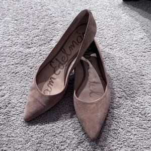 Sam Edelman Pointed Toe Suede Leather Flats Light Brown Tan Women's Size 10.5